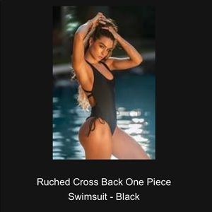 Somer Ray black ruched cross back one piece